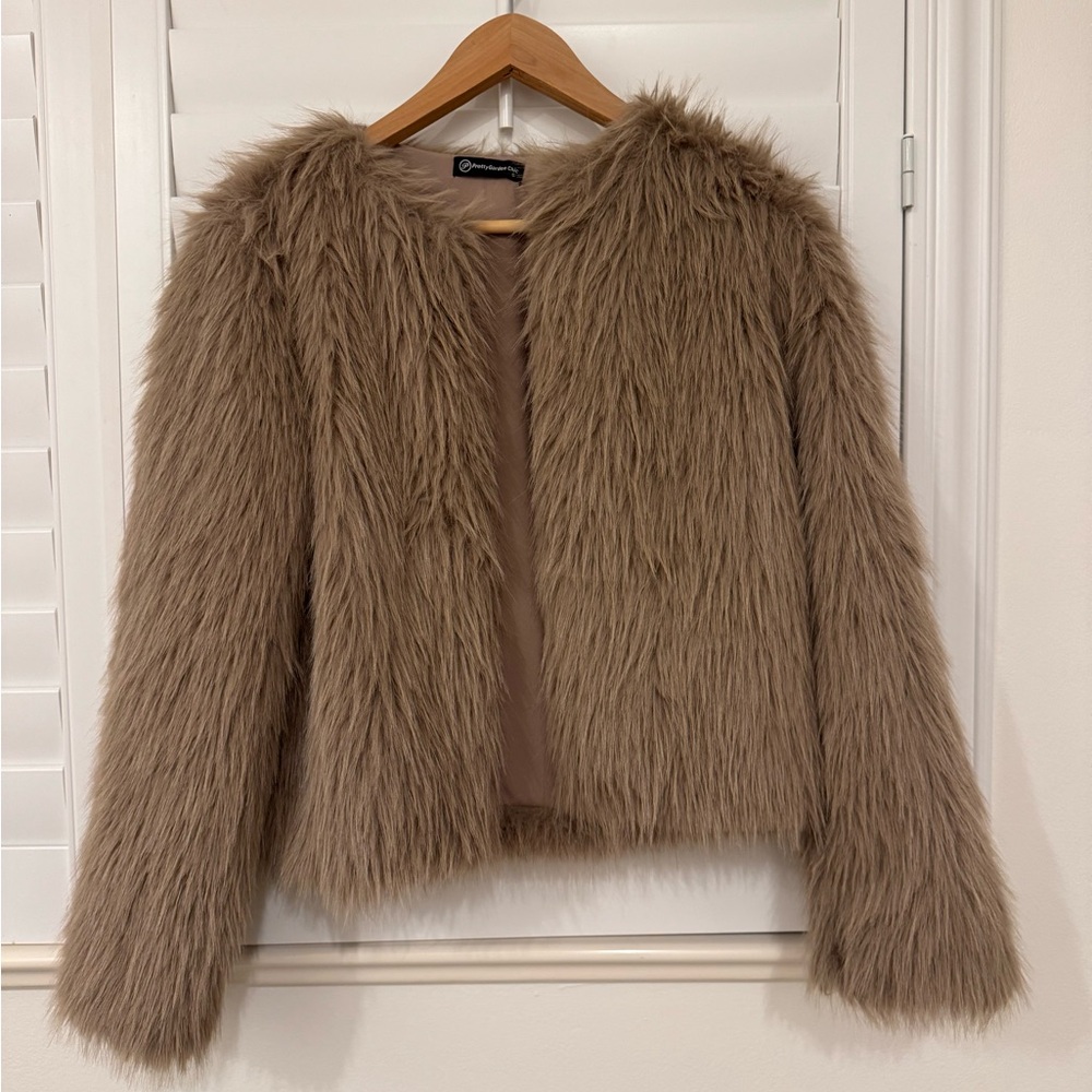 Faux Fur Jacket Color Mink Brown